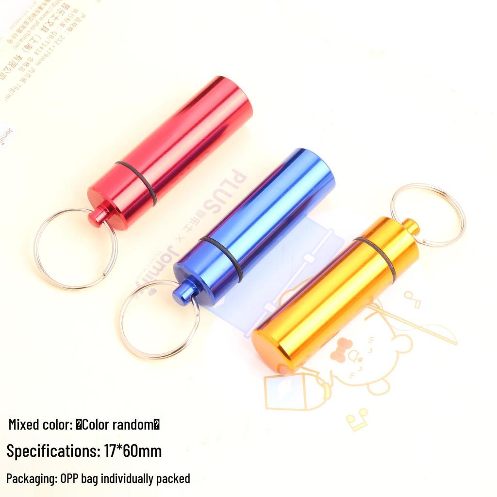 Portable Aluminum Pill Case with Keychain & Sealed Earplugs - Outdoor Survival Gear Pendant