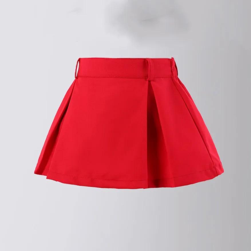 Floral Skirt for Kids High Waist Thin Girls Pleated Skirt Short Fashion Tennis Baseball Casual All-match Children A-line Skirt