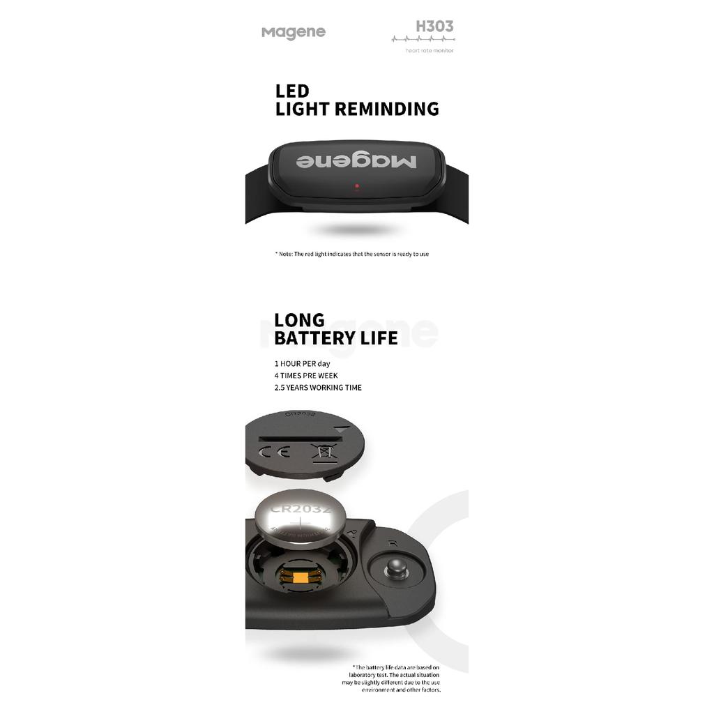 Magene H303 Heart Rate Sensor Bluetooth ANT Upgrade H64 HR Monitor With Chest Strap Dual Mode Computer Bike Sports Band Belt