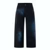 American Trendy Brand Black Starry Sky Printing Ink Splashing Jeans Men's Retro Style Old Washed Wide-leg Casual Pants