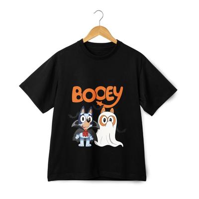 Maglietta Divertente di Halloween con Stampa Bluey e Bingo|Manica Corta Casual