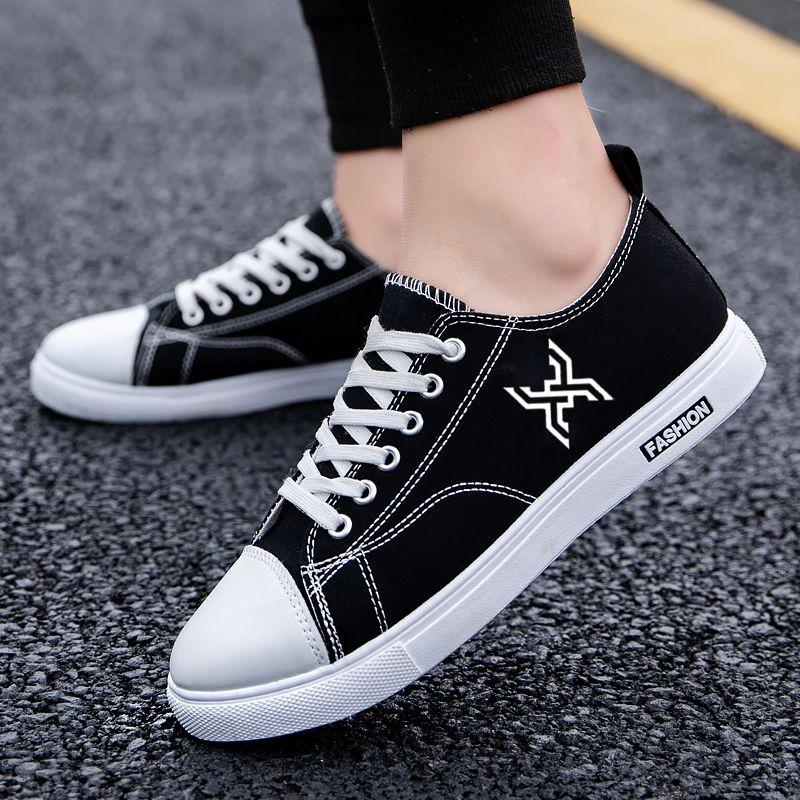 Fashion Men's Casual Shoes Alphabet Thick Platform Canvas Sneakers Wear To Work Breathable New In Elegant Common 2025 Trend Male Shoe