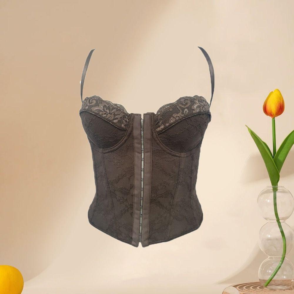 Slim Fit Lace Camisole Hollow Suspender Vest Fashion Lace Corset  Ladies