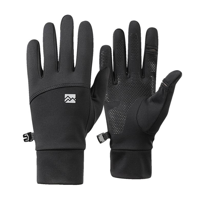Casual Men Winter Autumn Fleece Lining Anti Slip Touchscreen Driving Cycling Gloves One Size чёрный