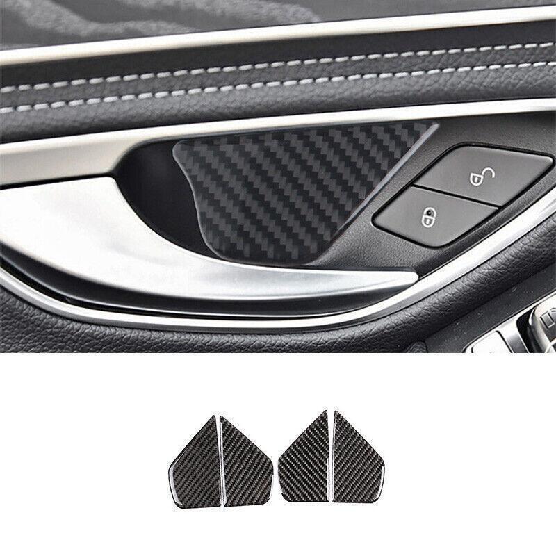For Mercedes-Benz GLC 2016- Real Carbon Fiber  Interior Door Bowl Cover Trim