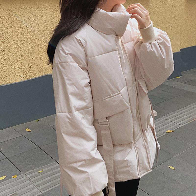 

Женское хлопковое пальто-пуховик, зимняя куртка, женская версия средней длины, парки, свободная толстая верхняя одежда, универсальное пальто 2XL абрикосовый