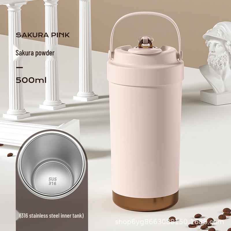 316 Stainless Steel Insulated Travel Coffee Cup with Ceramic Liner for Men, Women, and Students