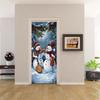 1pcs Christmas Decorative Door Stickers Cartoon Snowman Band Pattern Creative Festival Entrance Glass Stickers New Year Party Wi