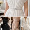 Thin Narrow Style Pearl Waist Chain Pearl Beads Rhinestone Decor Strap  Dress Matching Decor