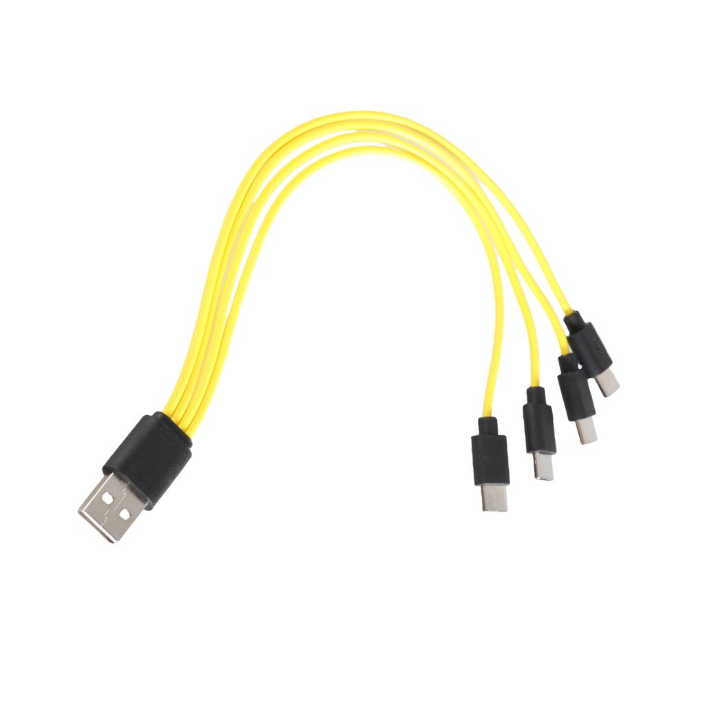 25cm Long Type C to Type C Splitter Cord 1 to 2 or 1 to 4 Male Connectors Fast Charging Cable Wire for Multiple Devices