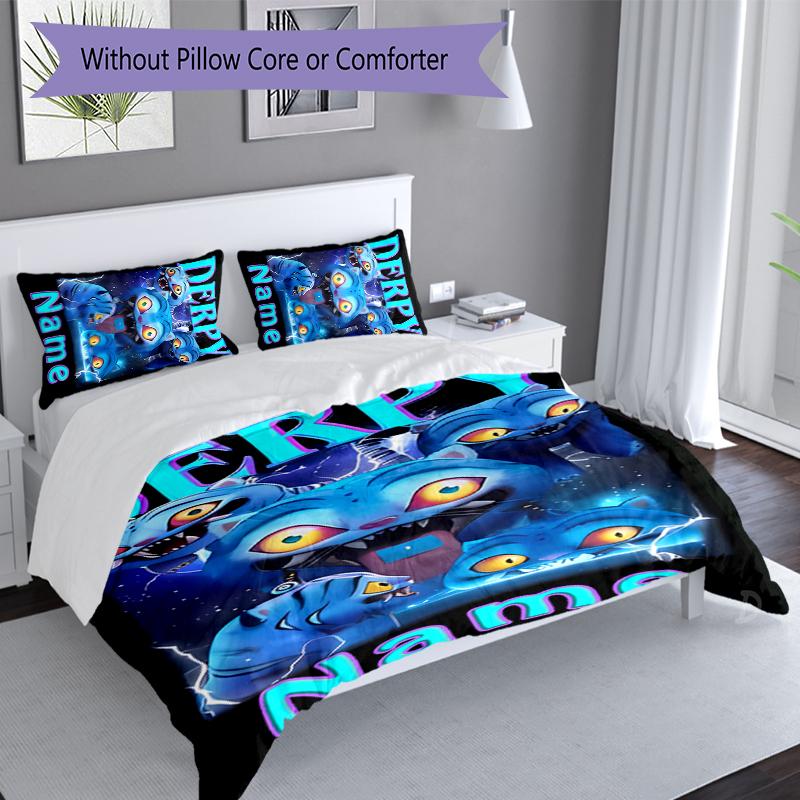 Ensemble 3 pièces Chasseurs de Démons Kpop Nom Personnalisé, Comprend 1 Housse de Couette et 2 Taies d'Oreiller, Décoration de Chambre pour Toutes les Saisons