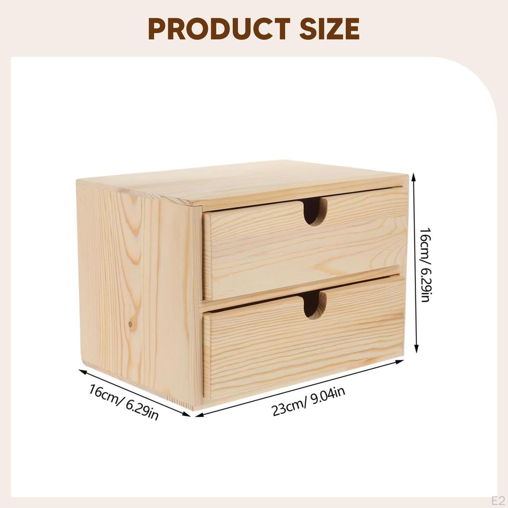 Wooden Drawer Makeup Organizer Storage Box Jewelry with Drawers for Necklaces