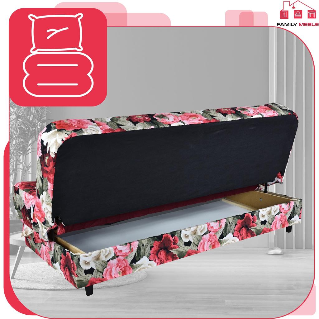 Kanapa sofa Sara Print rozkładana wersalka spania bonell łóżko Family meble 