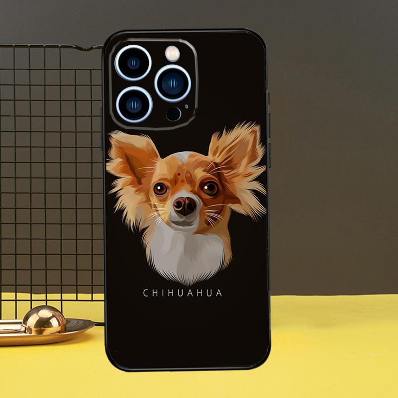 Cartoon Chihuahua Dog Phone Case For iPhone 13 12 14 11 16 15 Pro Max Plus Mini 7 8 X XR XS Max Cover
