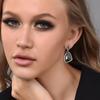 Copper Gold Water Drop Earrings With Silver Ear Pins For Women Fashion Jewelry