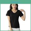 Short Sleeve White Mask Tshirt For Women Summer Loose Vneck Casual Top