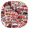 55 Fire Truck Cartoon Stickers: Creative Waterproof Decals for Suitcases, Water Bottles, Computers