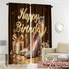 2pcs, 2D FLAT PRINTING Curtains (Without Rod) Birthday Elegance Fashionable Popular Curtains 100% Polyester Curtains Versatile