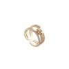 Korean Style Trendy Multi-layer Zirconia Knotted Ring - Fashionable, Light Luxury, Adjustable Open Design for Women