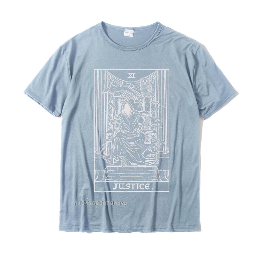 Justice Tarot Card Grim Reaper Halloween Goth Horror Occult T-Shirt Normal Cotton Tops Shirt Casual Discount T Shirts
