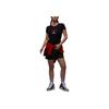 Jordan Logo Letter Print Color Block Round Neck Slim Fit Short Sleeve T-Shirt Women Tops Black HM4895010