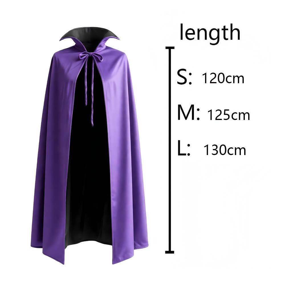 Maleficent Costume Cape Witch Cloak Purple Robe Halloween Cosplay Accessory for Women