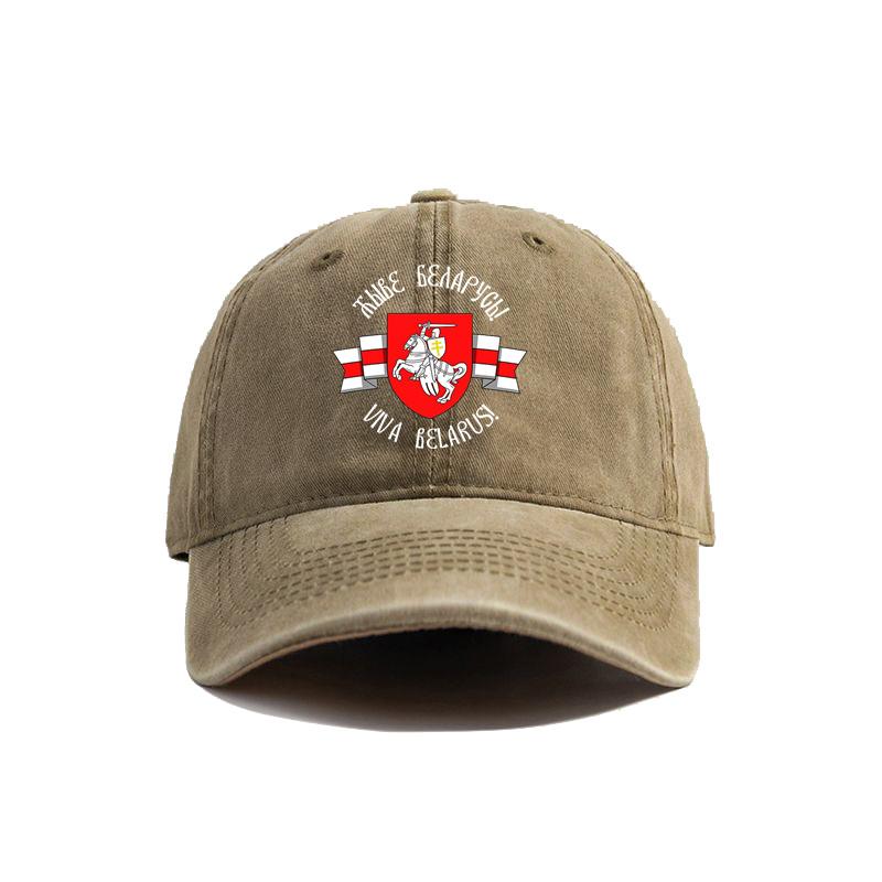 Belarus Coat of Arms Baseball Cap Distressed Hats Cap Washed Men Retro Outdoor Summer Adjustable Belarus Hat