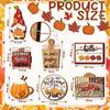 15pcs Thanksgiving Wooden Pumpkin & Maple Leaf Decor Set, Fall Harvest Signs for Wedding, Birthday & Holiday Party Decor