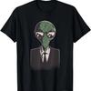 Cool Alien In a Suit and Black Glasses T-Shirt