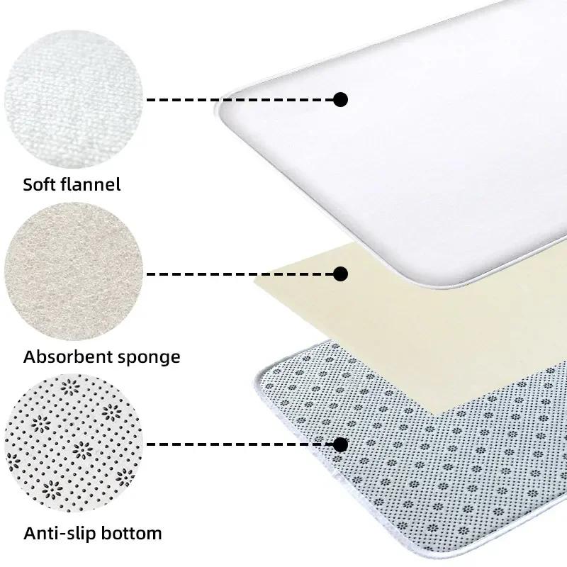 1PC koi print pattern bathroom anti slip floor mat shower room small carpet home decoration mat door mat absorbent foot mat