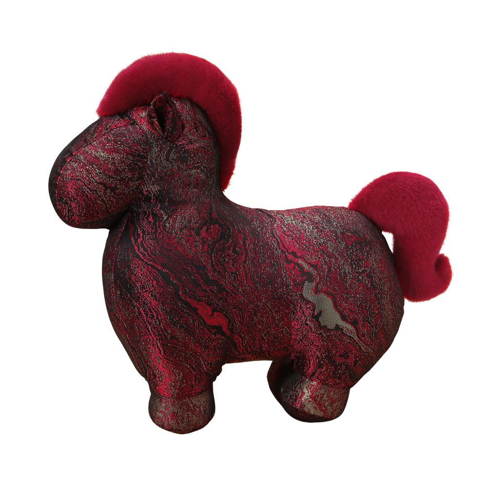 Year Of The Horse Plush Toy With Short Pile Velvet For Gift And Home Decor