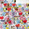 100 Cute Bt21 Stickers Suitable For Luggage Laptops Phones Refrigerators Water Cups Waterproof Stickers Cartoon And Anime Toys