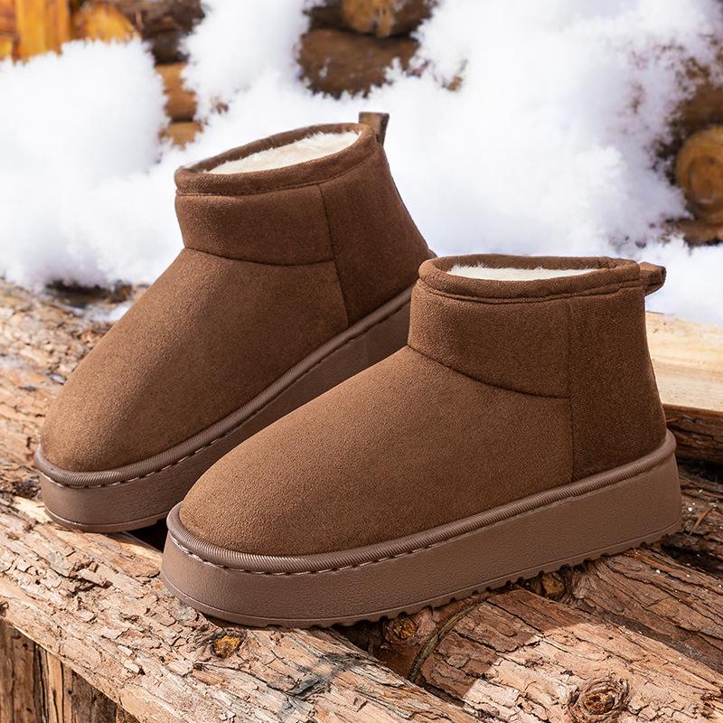 

Зимние теплые домашние нескользящие бархатные утолщенные уличные модные универсальные короткие хлопковые туфли 38-39 темно-коричневого