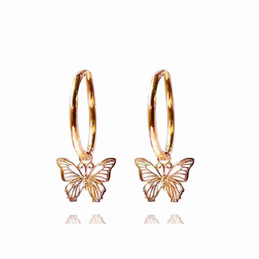 Stylish Versatile Hollow Butterfly Earrings: European  American Fashion