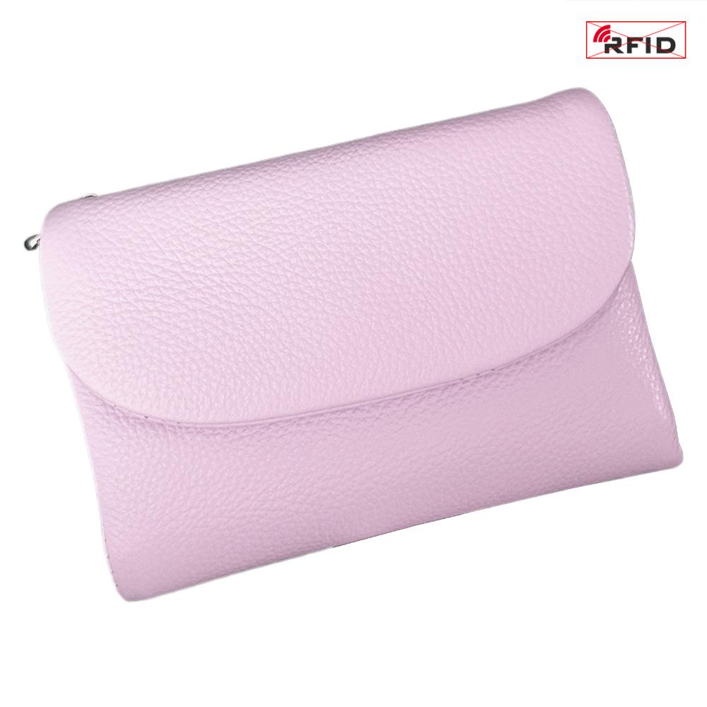 Carteira de Embreagem Feminina em Couro Genuíno com RFID: Carteira Curta Fashion com Grande Capacidade