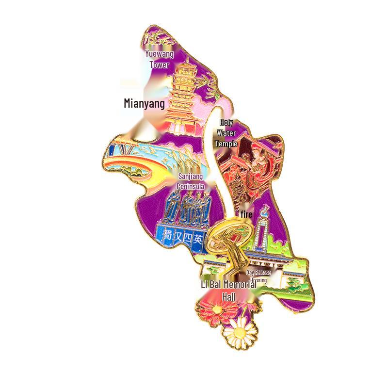 Mianyang City 2025 Creative Metal Refrigerator Magnet - China Travel Souvenir