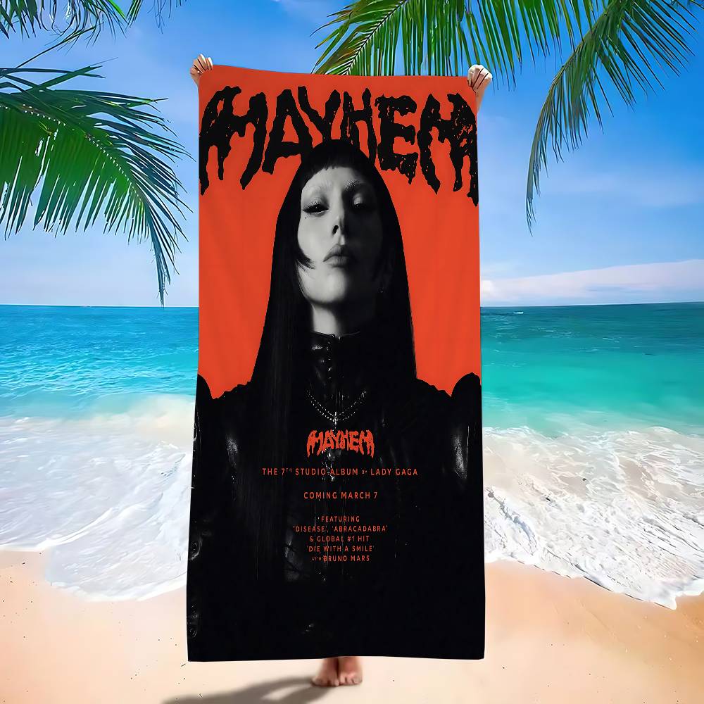 Singer L-Lady Gaga Mayhem Beach Towel For Kids Bath Towel Pool Towel Vacation Gift Picnic Towel Party Gift