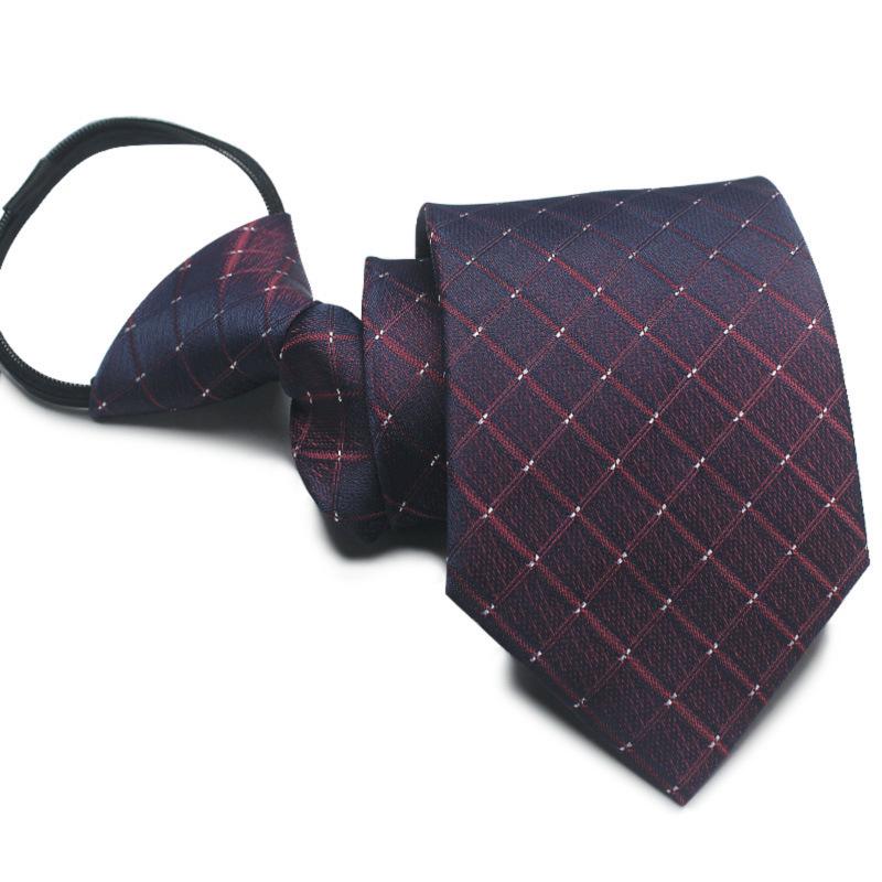 Men's 8cm No-Knot Zipper Tie - Easy-Pull Business Formal Tie
