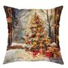 Christmas Decoration Pillowcase Christmas Tree Snowman Pattern Is Suitable for Home Room Living Room Sofa Cushion Cover