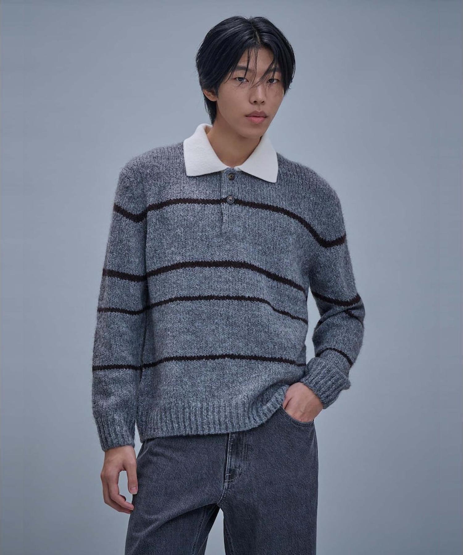 Shift G Fuzzy Pattern Sweater Gray Gray (Antique Silver)/095