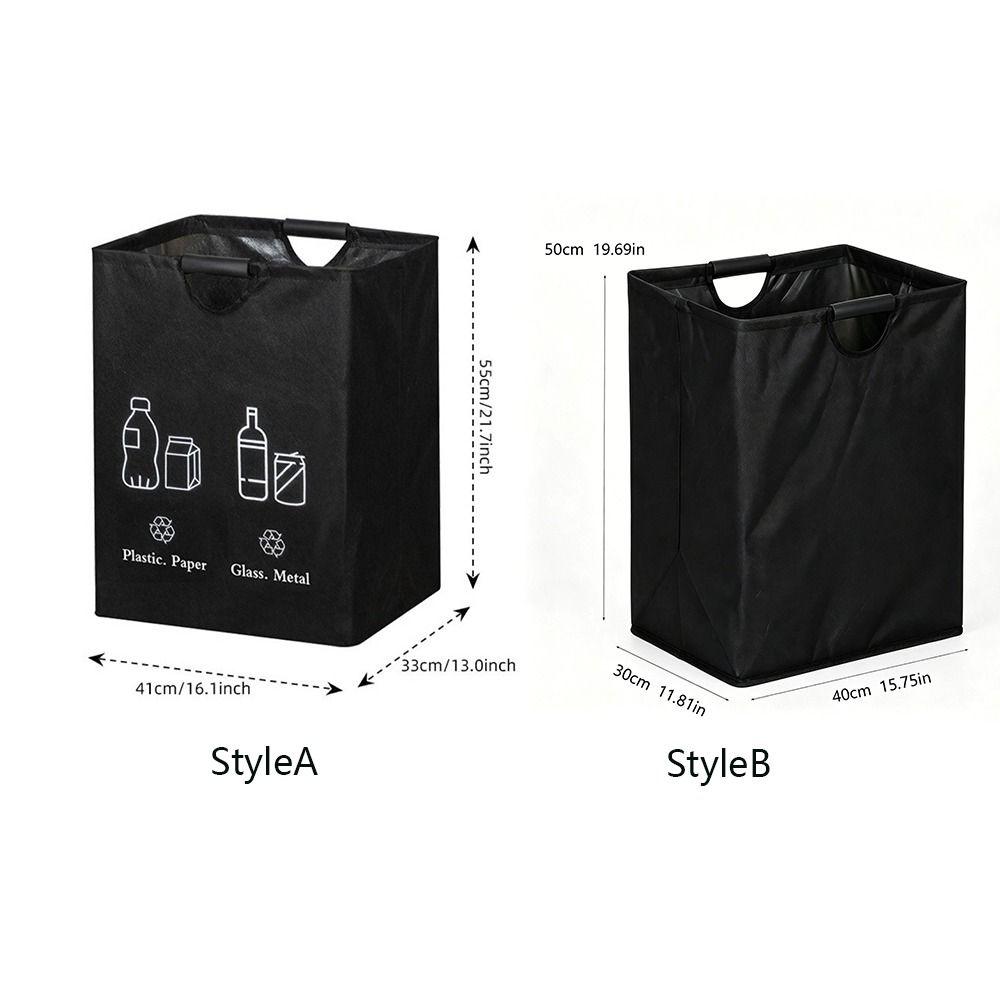 Large Capacity Waste Trash Sorting Organizer Folding Design Kitchen Trash Can Recycling