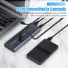 60W USB Hub with Independent Power Switch and Aluminum Housing USB Docking 60W Power Adapter 10-port 3.0 LED, 3.0 Station, 12V/5A (100-240V) (US Plug)