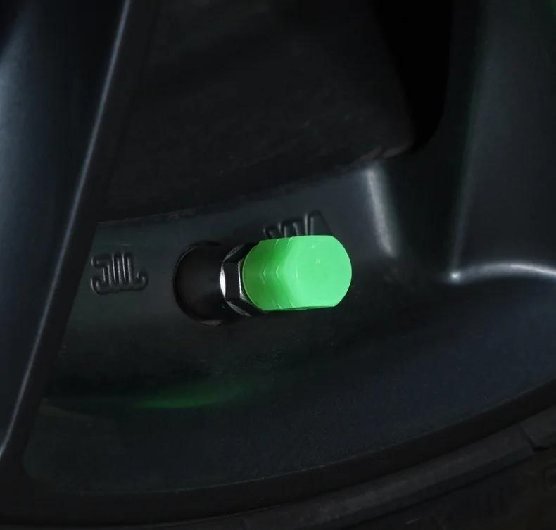 Car Motorcycle Mini Colorful Luminous Tire Valve Caps Glowing Valve Cover Car Tire Wheel Hub Styling Decoration Auto Accessories