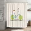 Cortina de Ducha de Bicicleta Vintage Verde Limón Botánico Estilo Granja Decoración de Baño Tejido Lavable Decoración del Hogar