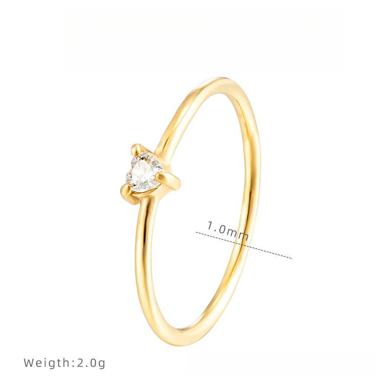 No Fading Love Zirconium Diamond Plain Ring Ring Light Luxury Niche Titanium Steel Thin Ring Japanese and Korean Ins Tail Ring Women