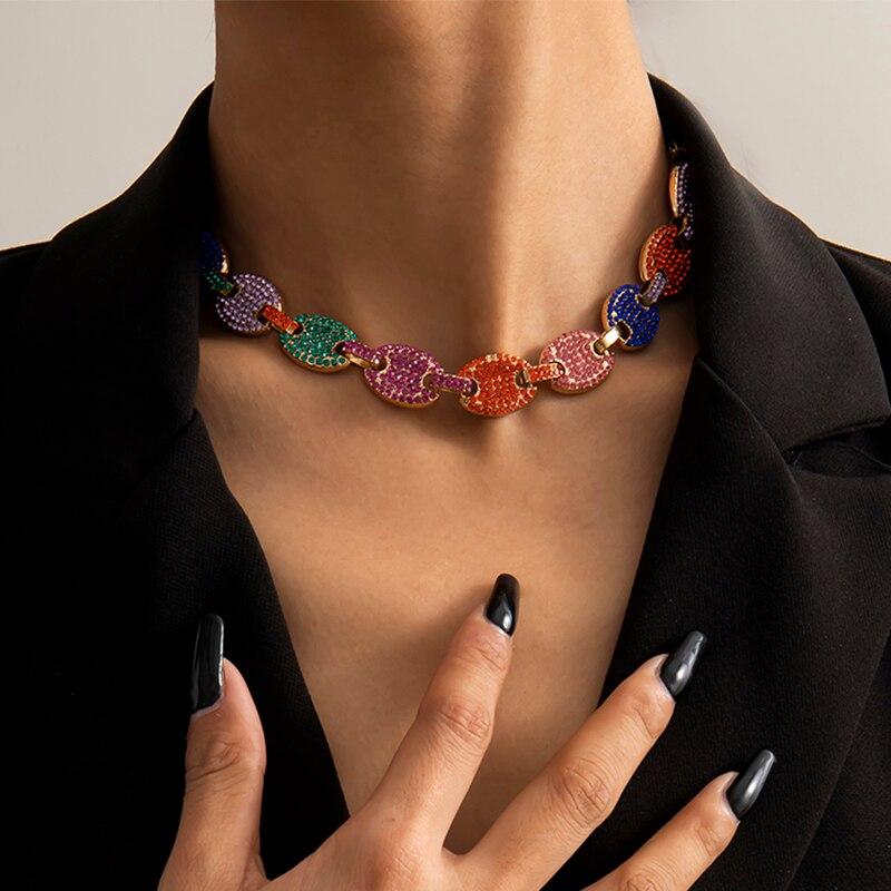 Irregular Rhinestone Choker Necklace 