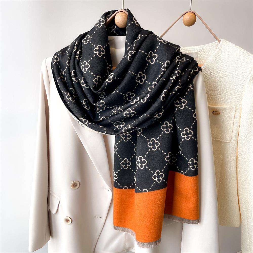 Dicke Warme Winter Schal Design Druck Frauen Kaschmir Pashmina Schal Dame Wrap Quaste Schals Gestrickte Männer Foulard Decke