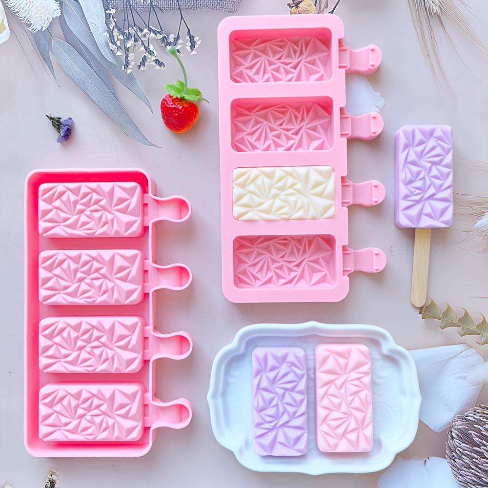 1 PZ Stampo Creativo Rettangolare per Ghiaccioli 4 Cavità Popolare Stampo in Silicone per Torte a Forma di Collina Stampo per Gelato Gelato per Utensili da Forno al Cioccolato
