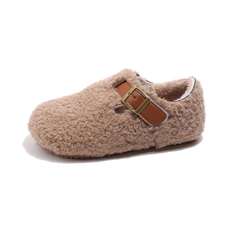 Новые зимние детские повседневные туфли однотонные модные хлопковые туфли для девочек — фото 7