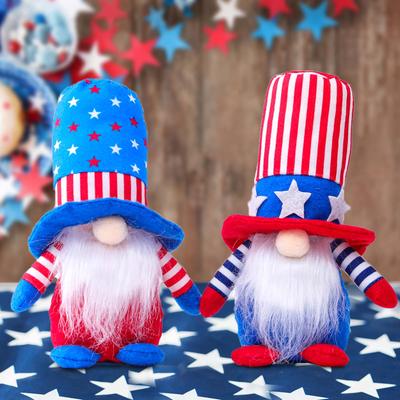 Muñeco de gnomo patriótico, muñeco de peluche enano, decoraciones, regalos navideños para el hogar